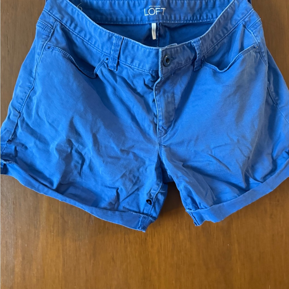 LOFT Blue Bermuda Shorts with Relaxed Fit
